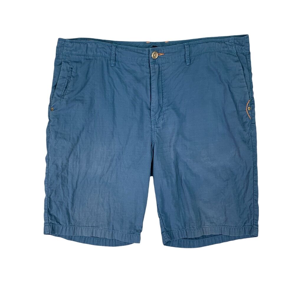 Tommy Bahama Shorts Mens 38 Cadet Blue Cotton Flat Front 10 in Golf Chino